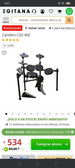 Batería Eléctrica carlsbro csd400