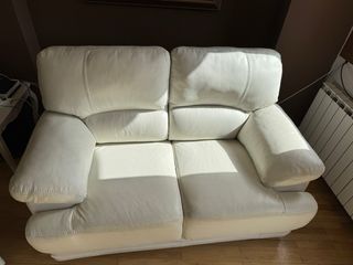 Sofá de Piel Blanco 2 plazas