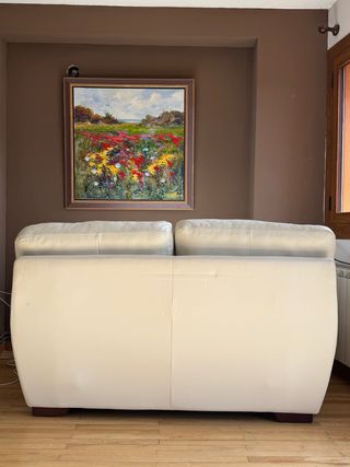 Sofá de Piel Blanco 2 plazas