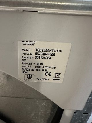 Hotpoint Ariston TCD 93B 6H/Z1#134024-A