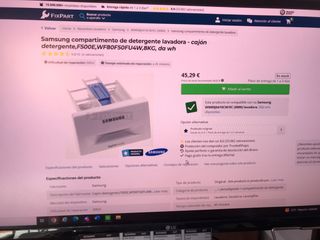 Cajon jabonera lavadora Samsung Ecobubble