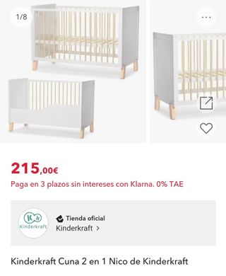 Cuna 2 en 1 de kinderkraft