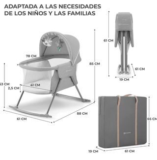 kk Kinderkraft LOVI Cuna mecedora bebé con colchón