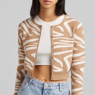 Bershka cárdigan estampado de cebra - Talla S/XS