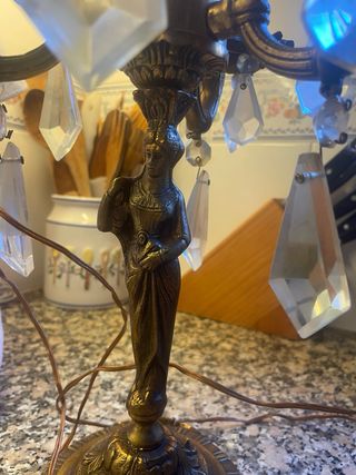 Candelabros bronce lampara antigua