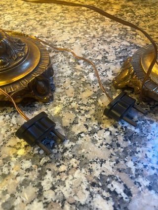 Candelabros bronce lampara antigua