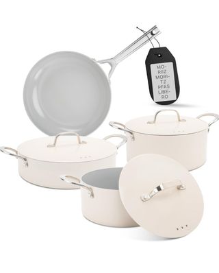 Set di pentole e padelle mortizmoritz color Crema