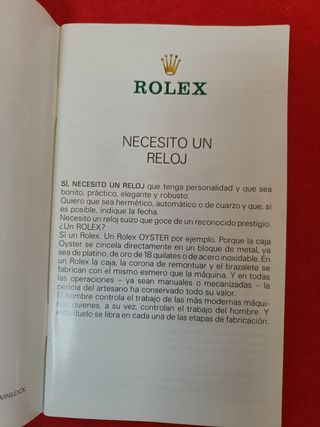 CATALOGO ROLEX OYSTER NECESITO UN RELOJ. 
