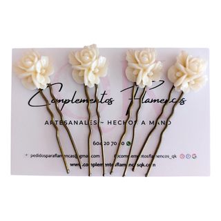 Pendientes, peinecilllos y horquillas marfil