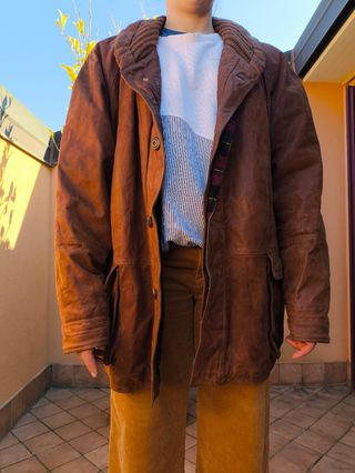 Giaccone vintage in pelle made in Italy