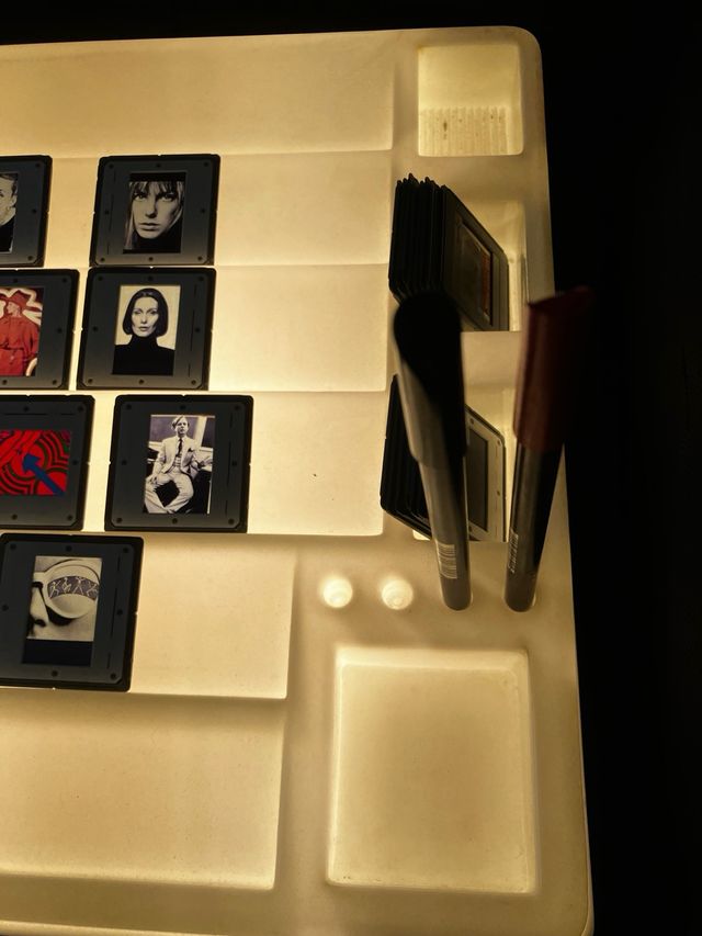 Mesa Kaiser diapositivas con luz años 70