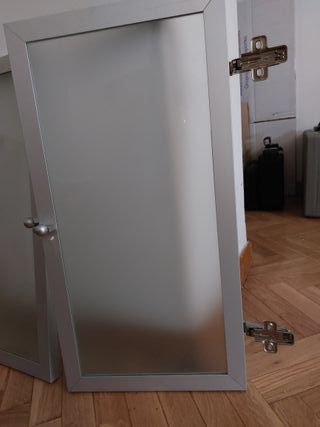 Puertas mueble aluminio y cristal 29.5cm x 57cm es