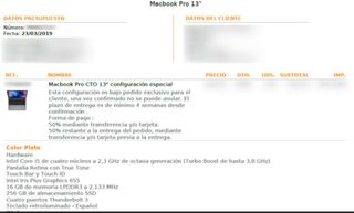 Macbook Pro 13" con touchbar y touchid
