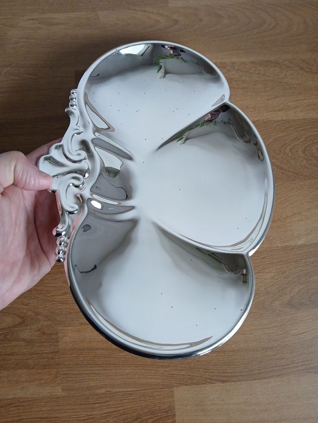 Bandeja vintage bañada en plata