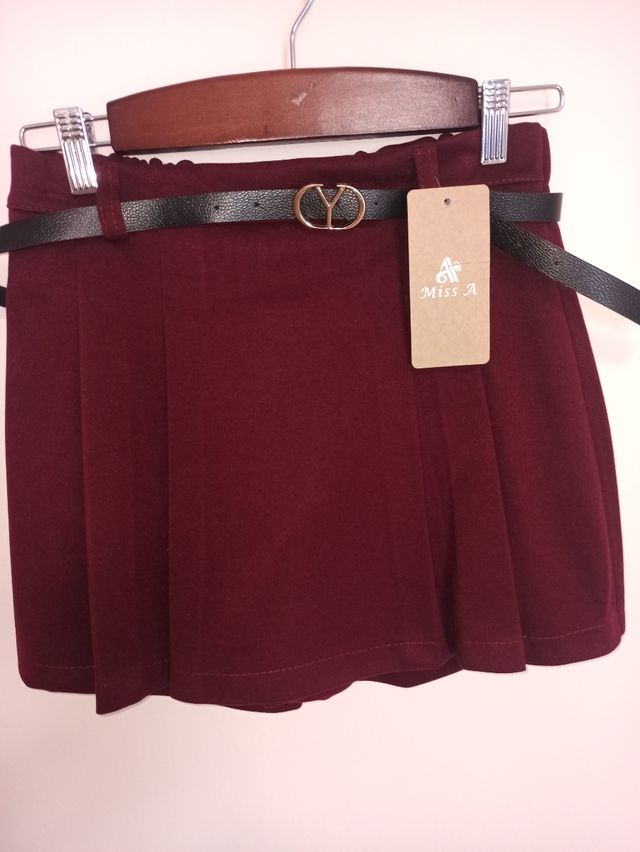 Falda-pantalón burdeos