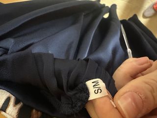 Falda midi raso azul sin estrenar