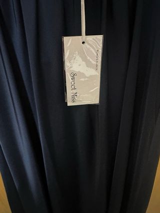 Falda midi raso azul sin estrenar