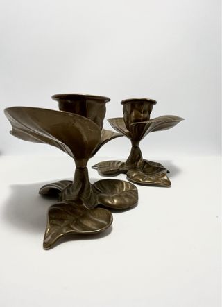 Portavelas de latón art decó