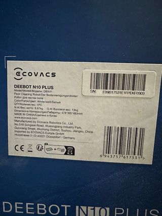 ECOVACS DEEBOT N10 Plus Robot Aspirador#KF0303-A