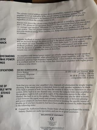 Sist Altavoces Infinity 5.1 subwoofer