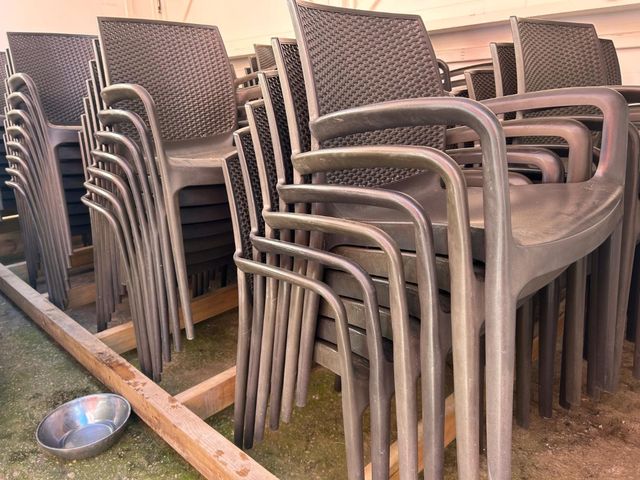 Sillas plástico estilo ramen 80 unidades