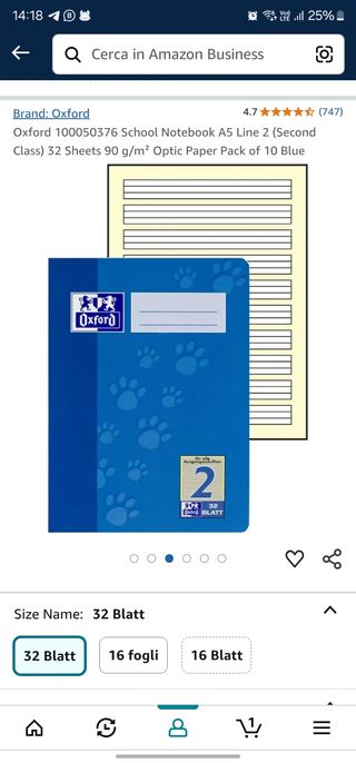 10 quaderni scolastici Oxford A5, lineatura 2