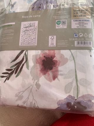 Funda nórdica algodón flores nueva precintada