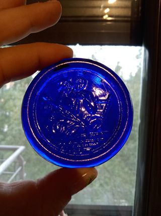 Medalla cristal azul