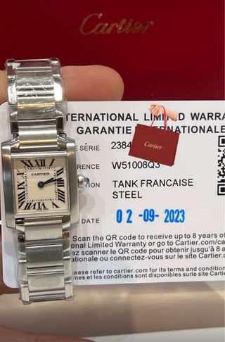 Cartier tank frances acero steel small