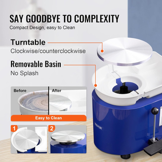 Tornio per Ceramica Argilla con Pedale 350W Diamet