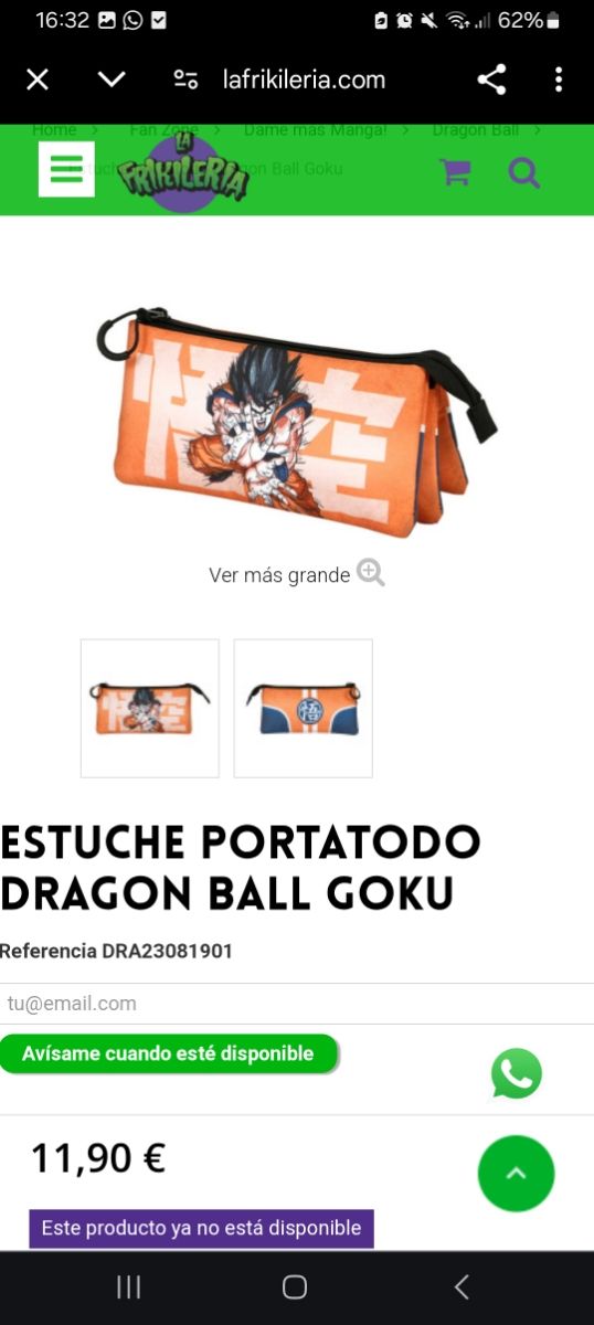Mochila y estuche Dragon Ball Goku