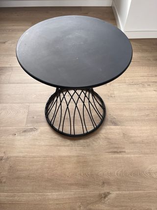 Mesa auxiliar de jardín esmaltada negro