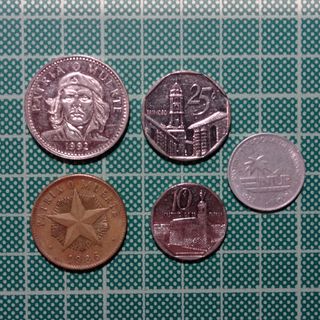 Lote de 5 monedas cubanas