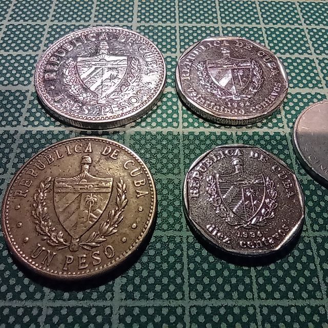 Lote de 5 monedas cubanas