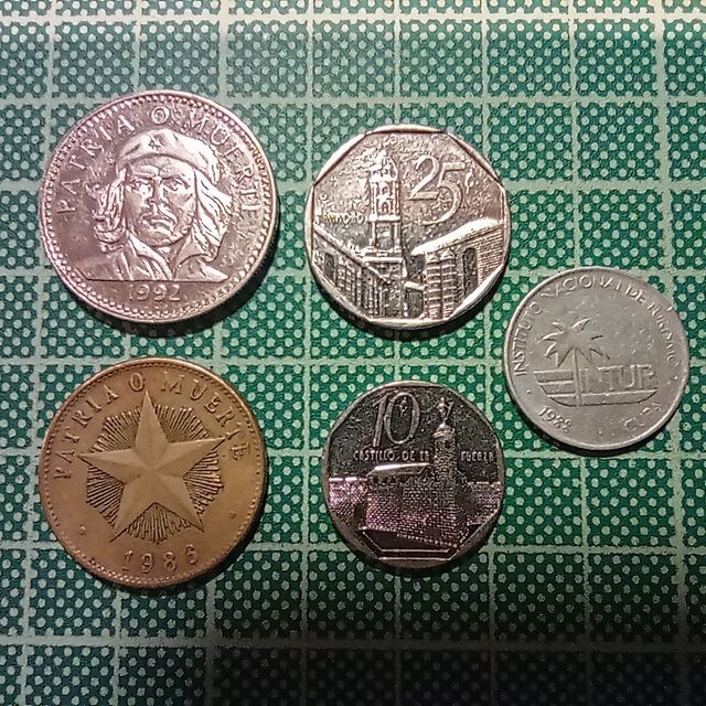 Lote de 5 monedas cubanas