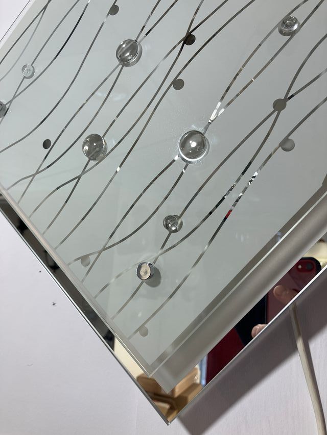 Lampada soffitto quadrata 33cm vetro trasparente