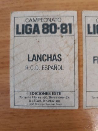 3 cromos fútbol Liga 80-81