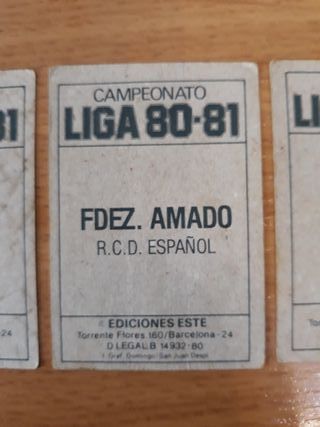 3 cromos fútbol Liga 80-81