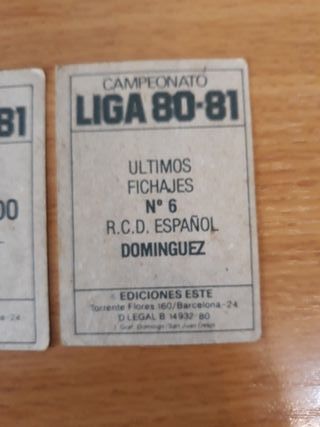 3 cromos fútbol Liga 80-81