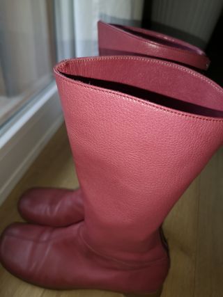 Botas altas piel rosa