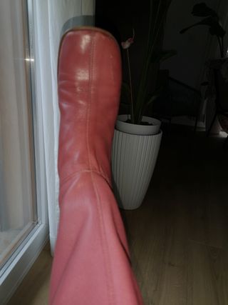 Botas altas piel rosa