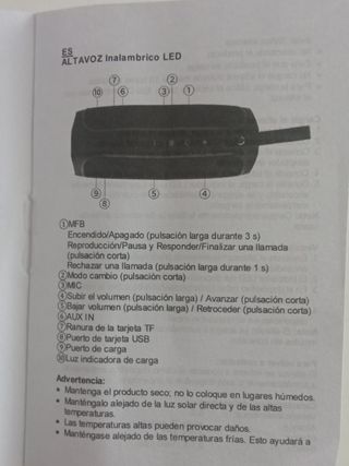 Altavoz Bluetooth con Iluminación led