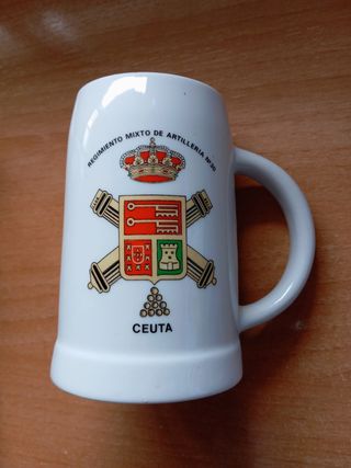 Muy antigua JARRA CERVEZA EJERCITO ESPAÑOL.