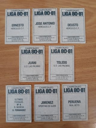 Lote 8 cromos fútbol Liga 80-81