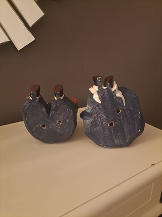 PAREJA FIGURAS "NIÑOS" PASTA MADERA