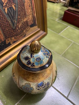 Jarron con tapa chino antiguo vintage
