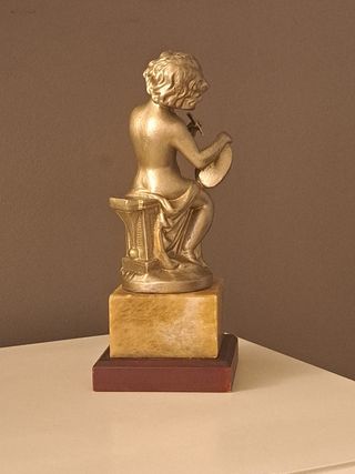 FIGURA "PUTTI" CALAMINA SOBRE PEANA