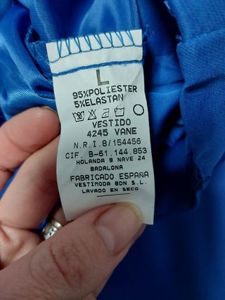 Vestido largo fiesta azul talla L