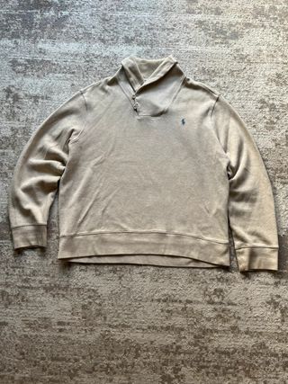 Polo Ralph Lauren Sz L Small Pony Beige Sweatshirt