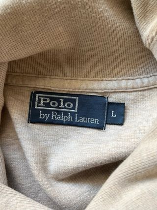 Polo Ralph Lauren Sz L Small Pony Beige Sweatshirt